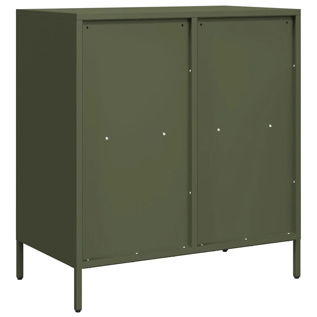 vidaXL Credenza Verde Oliva 68x39x73,5 cm in Acciaio Laminato a Freddo