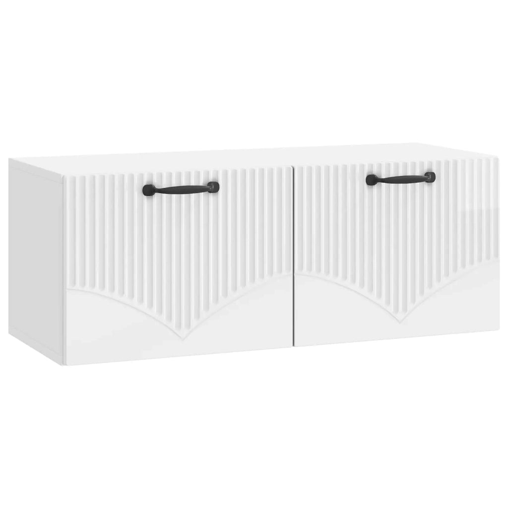 Mobile Porta TV da Muro Bianco Lucido 78,5 x 31 x 30 cm