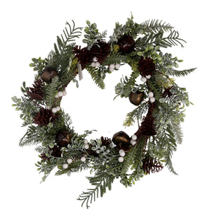 Coroncina verde con campanelli cm Ø50x10