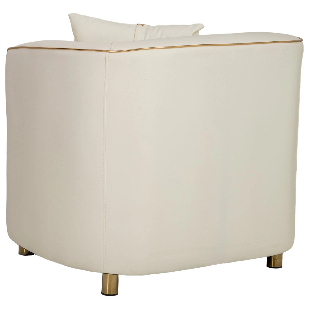 Poltrona in ecopelle beige 88x72x43/76h cm