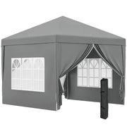 Gazebo da Giardino Pieghevole 3x3 m ¨C Zephmum ¨C Grigio Chiaro in Acciaio e Tessuto Oxford