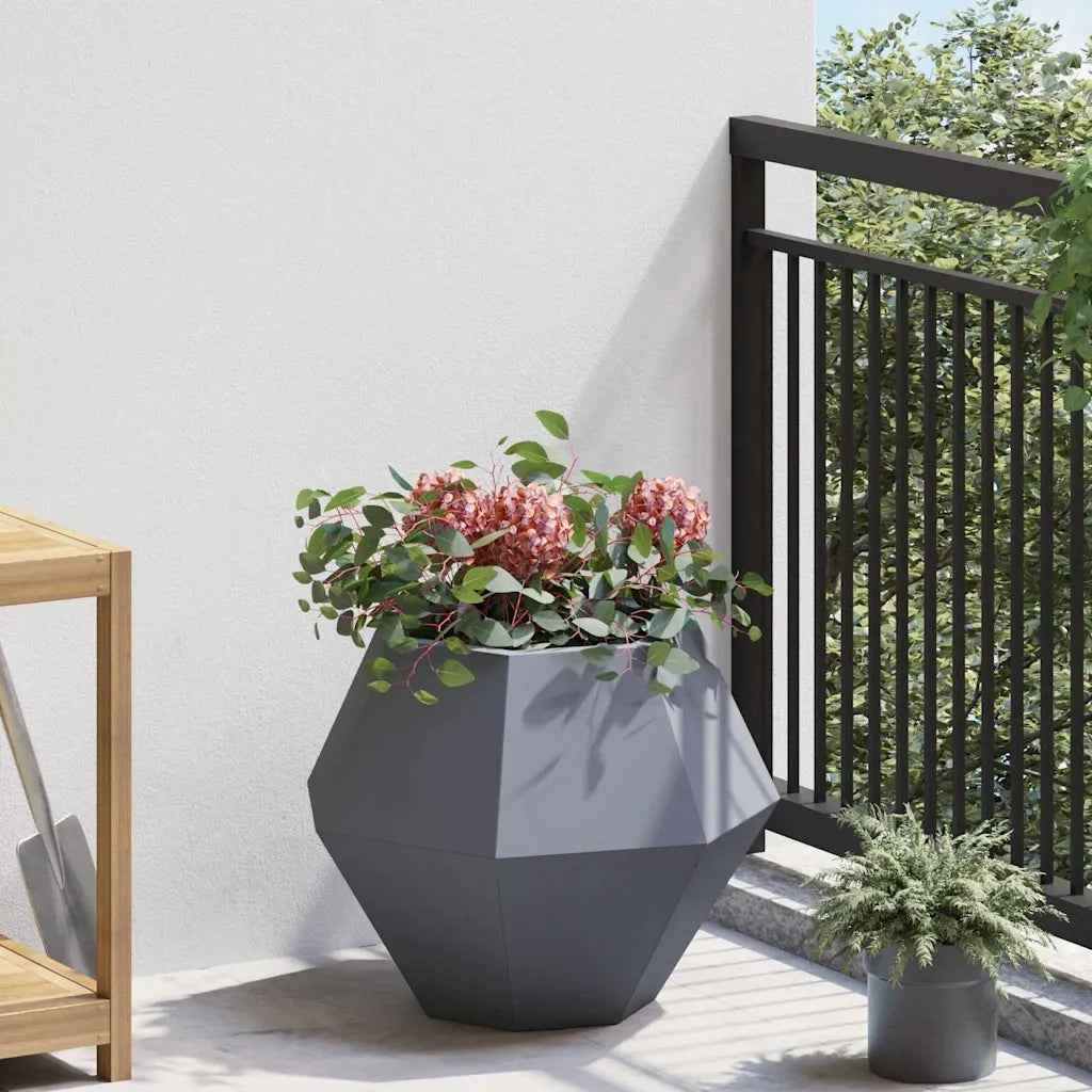 Fioriera Antracite 50 x 50 x 40 cm Acciaio 884056