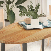 vidaXL Piano Tavolo Marrone Chiaro 120x60x2cm in Rovere Massello Ovale