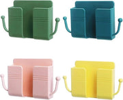 Sostegno per telefono cellulare con adesivo - 4 caricabatterie da appendere in doccia, muro giallo, verde, blu, rosa
