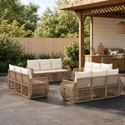 Set Divano da Giardino 12 pz Beige e Bianco Crema polyrattan 3435369