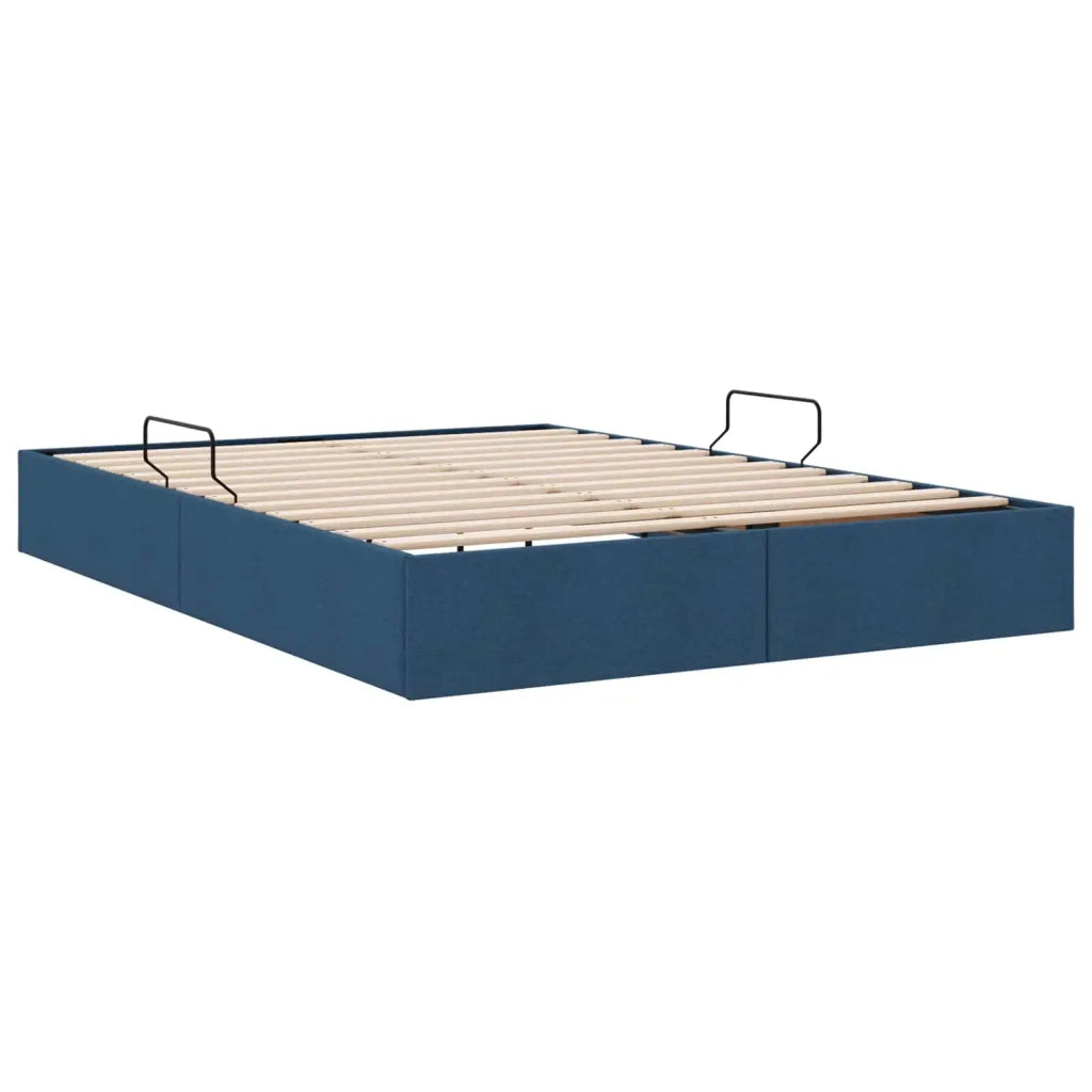 Letto ottomano con archiviazione Blu 140 x 190 cm Tessuto 3442825