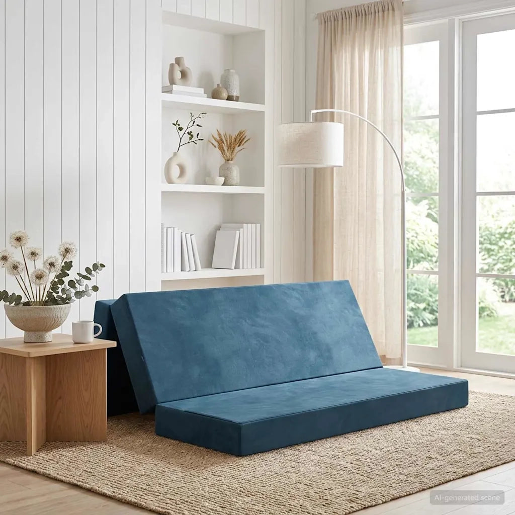 Divano Letto Pieghevole 200 x 67 x 45 cm Blu