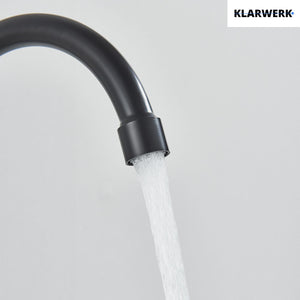 JULIE | Rubinetto miscelatore gastronomia a parete nero | professionale da cucina in acciaio inox con doccetta|Acqua rubinetto ristorante  bocca alta