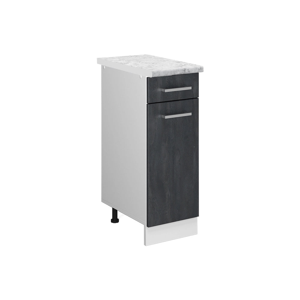 Vicco Mobiletto base per cucina Calcestruzzo nero 30 cm PL Marmo