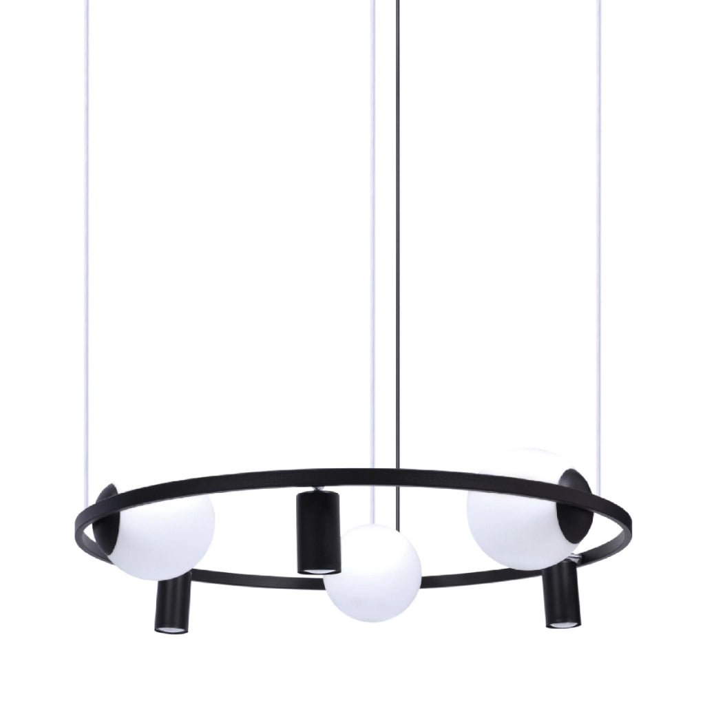 Lampadario Orbit nero/bianco 6 luci E27/GU10 Zuma Line 5006