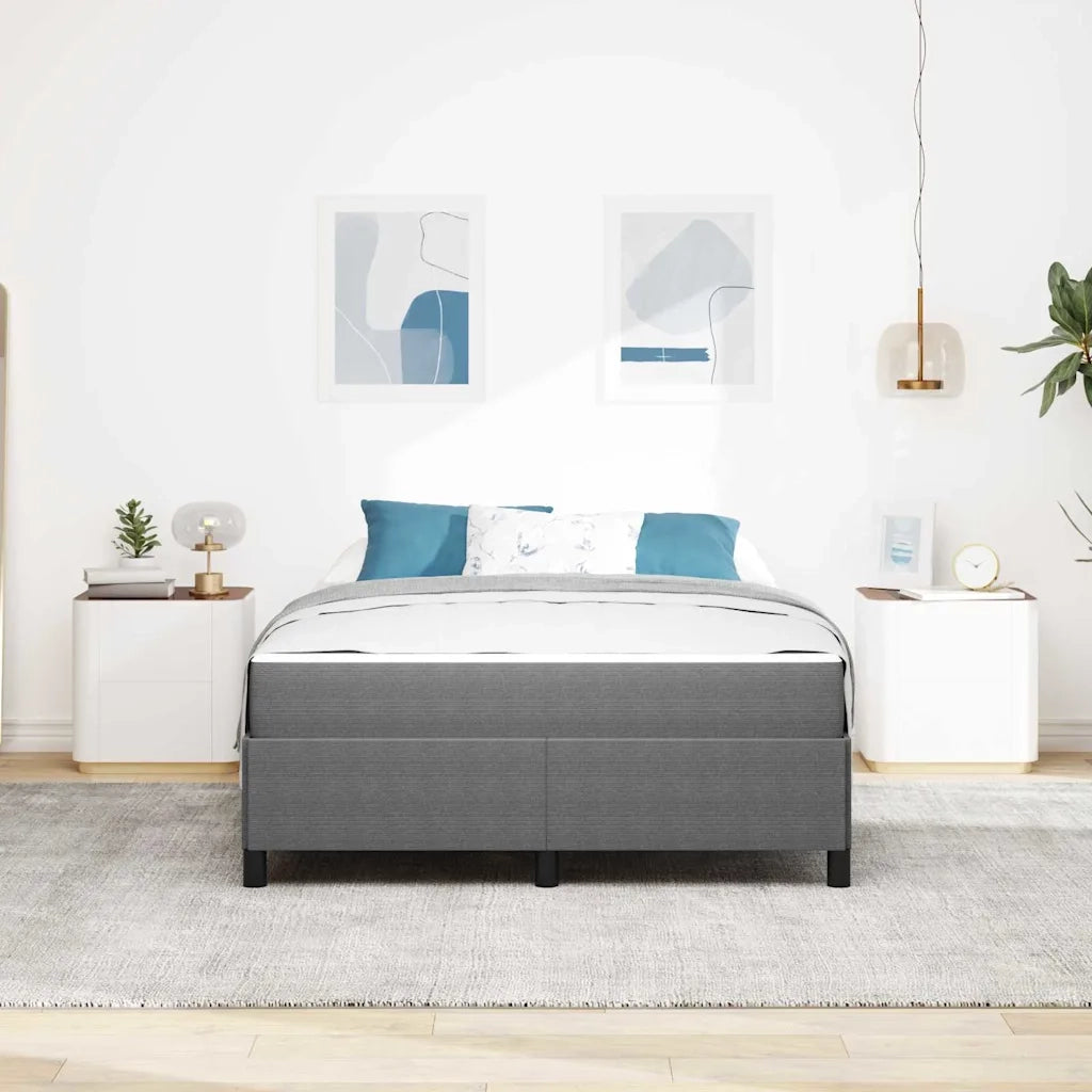 Struttura del letto Grigio chiaro 140 x 190 cm Tessuto