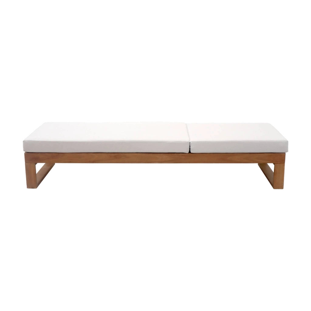 Set 2 lettini prendisole di legno di eucalipto multiposizione, beige