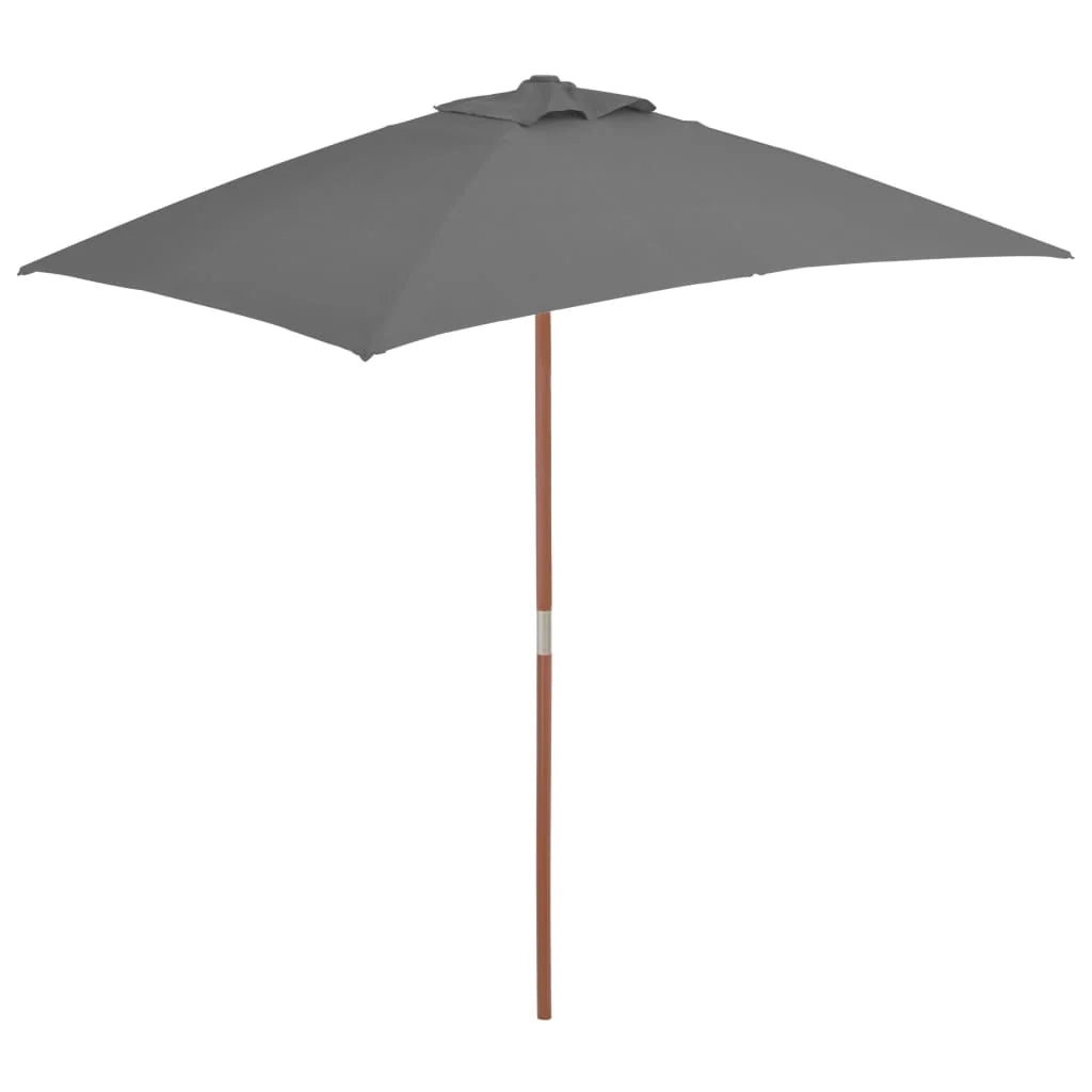Ombrellone con palo in legno 150 x 200 cm antracite 02_0008109
