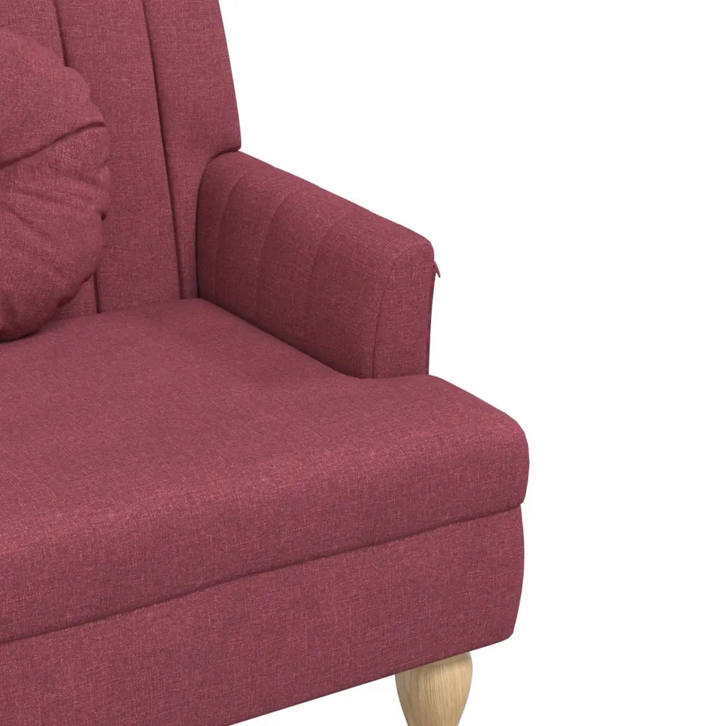 Panca con Cuscini-Sgabello-Divano Rosso Vino 113x64,5x75,5 cm in Tessuto