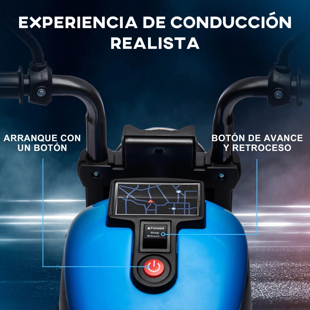 Motocicletta Elettrica per Bambini ¨C zephmum ¨C Blu 6V 18-36 Mesi