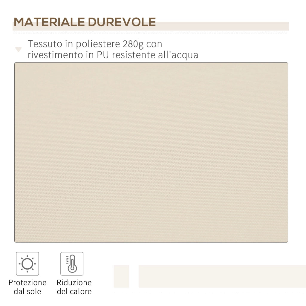 Tenda da Sole Esterno Bracci Avvolgibile ¨C Zephmum ¨C Crema 360x250 cm