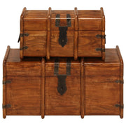 Set Forzieri 2 pz in Legno Massello di Acacia e Finitura Ambra 245656