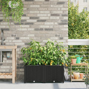 Planters da Giardino  con Sistema di Irrigazione 2 pezzi Nero