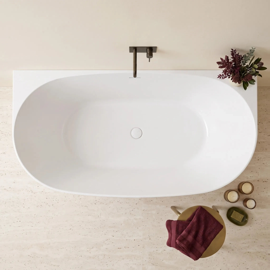 Vasca Bagno A Parete Rea Eris 150cm Copritappo bianco