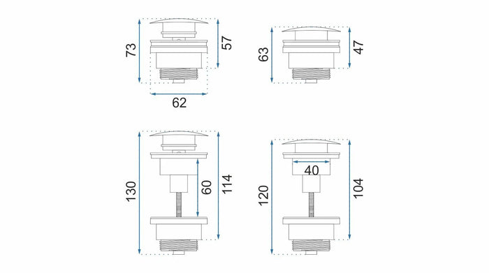 Tappo Rea Brush Nickle Inox