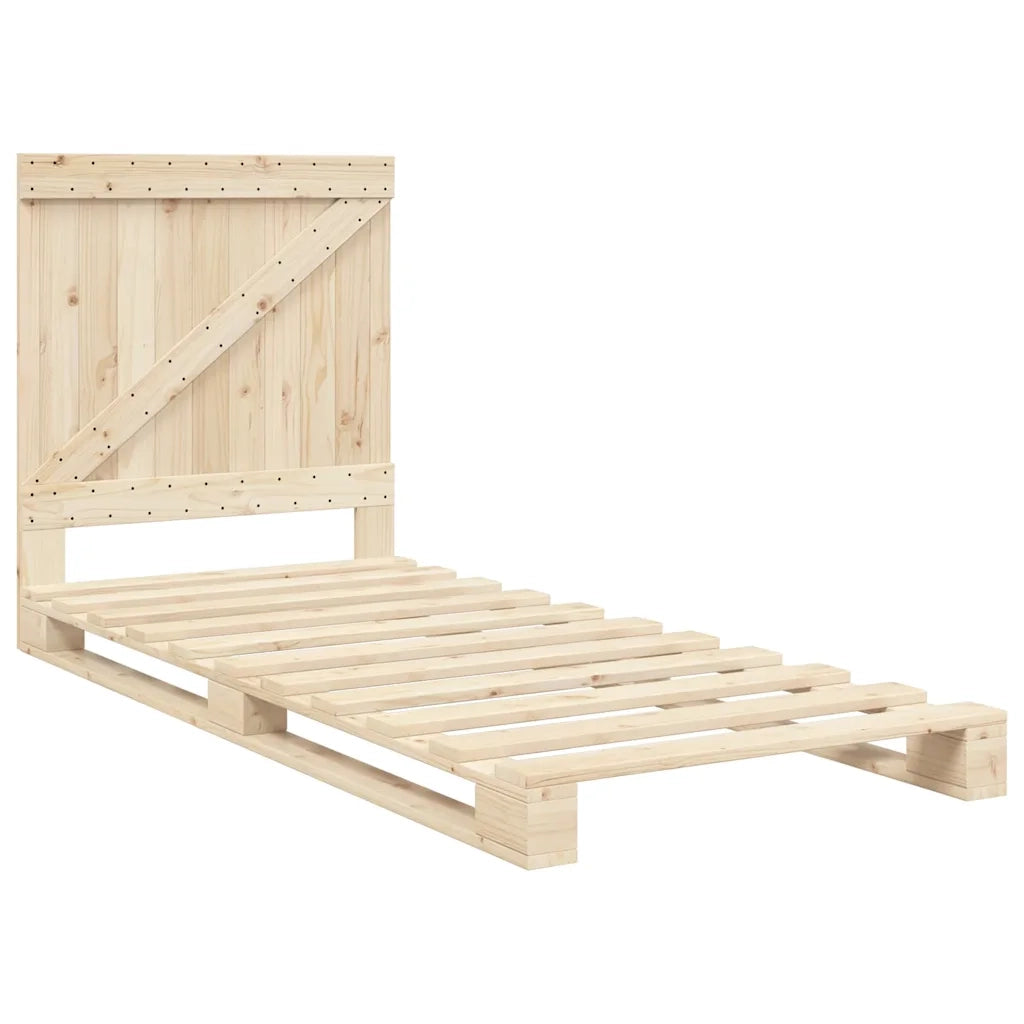 Giroletto con Testiera 90x200 cm in Legno Massello di Pino 3281550