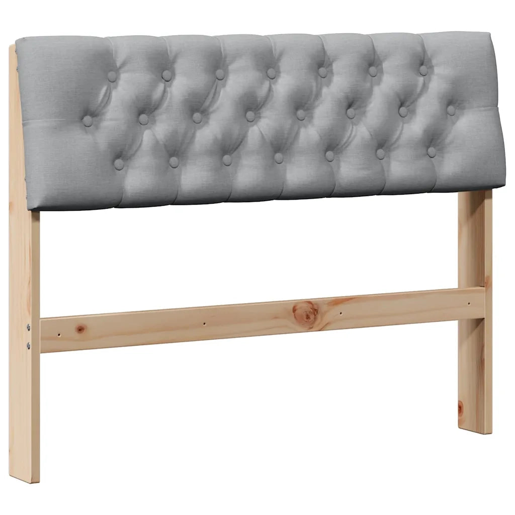 Testiera imbottita-Testiera con Cuscini-Testata Grigio chiaro 100 cm Pino massello 619682