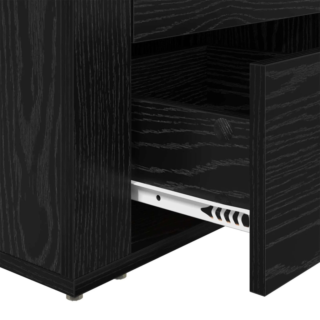 Armadio da Notte Rovere Nero 35 x 50 x 60 cm Legno multistrato 881062