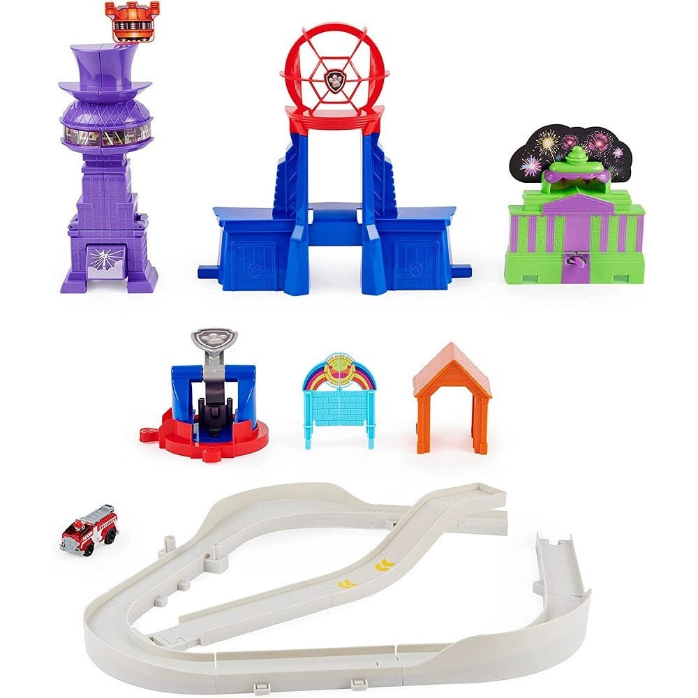 Trade Shop - Pista Macchinine Total City Rescue Con Veicolo Di Marshall Paw Patrol Giocattoli -