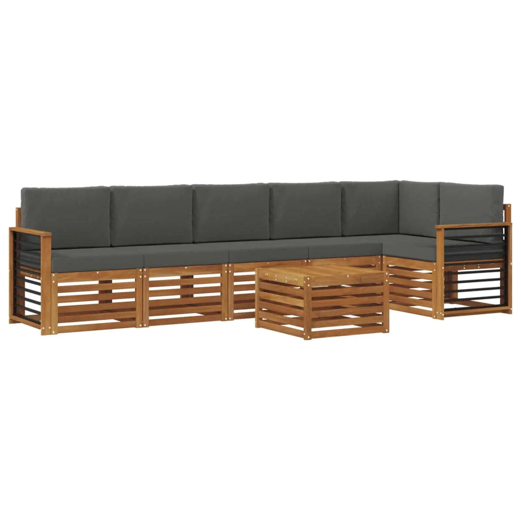 Set divano sezionale con cuscino 7 pcs Naturale e Antracite