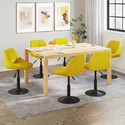 Sedie da Pranzo Girevoli 6 pz Giallo Senape in Velluto 3088809