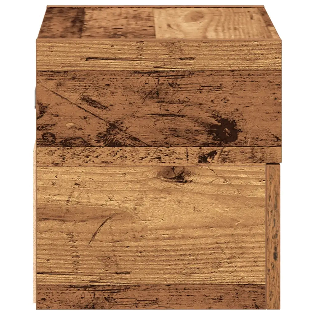 Comodino a Muro-Tavolino da notte sospeso Legno Antico 45x26x28,5 cm