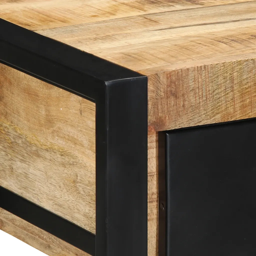 vidaXL Tavolo Consolle 100x35x75 cm in Legno Massello di Mango Grezzo