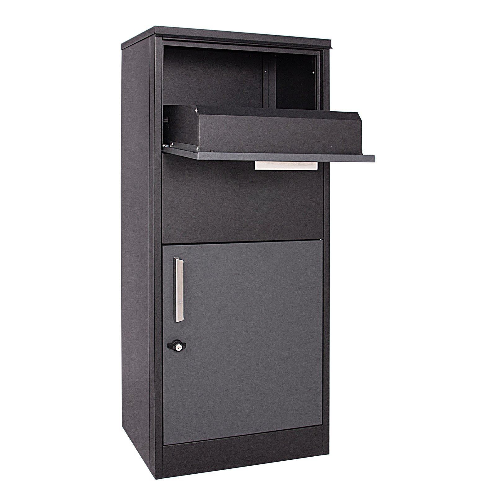 Cassetta postale per pacchi nera 50x37,5x115cm Portapacchi con serratura