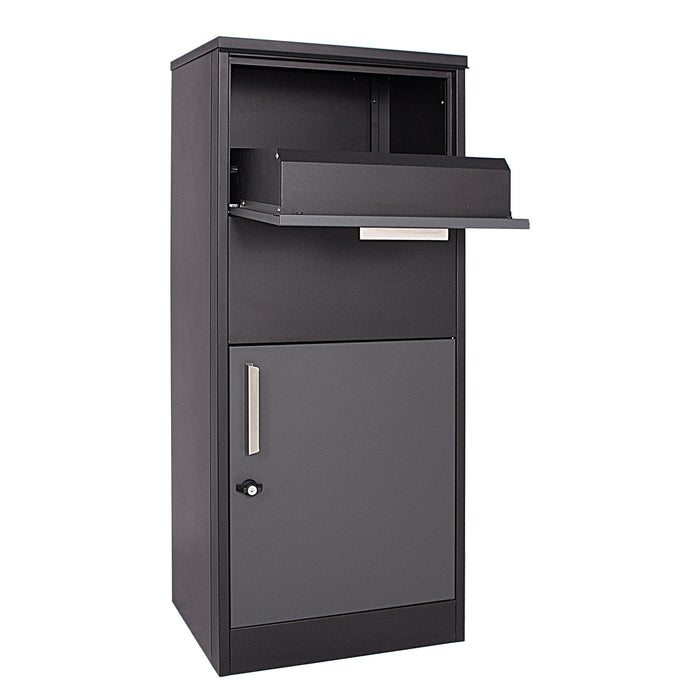 Cassetta postale per pacchi nera 50x37,5x115cm Portapacchi con serratura