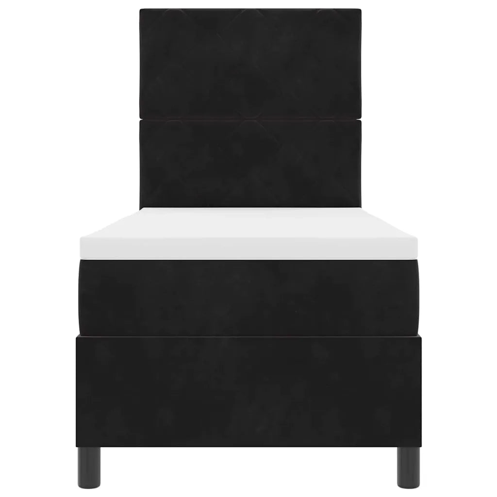 Letto a Sorgente LED con testiera Nero 80 x 200 cm Velluto 3343342