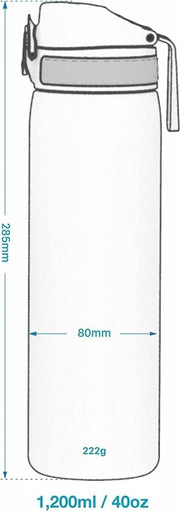 Fiasco Acqua di Acciaio Inossidabile 1 Litro - Duraturo e Facile da Aprire, 1200ml (40oz)