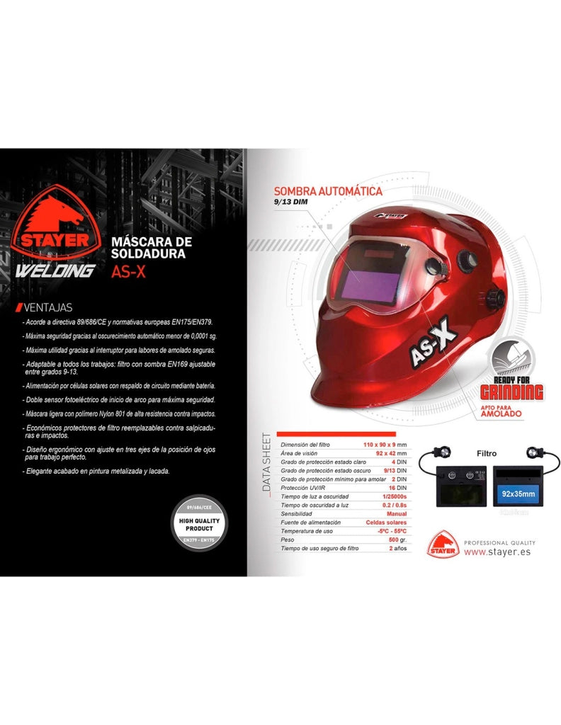 Maschera automatica con sensibilità regolabile STAYER AS-X