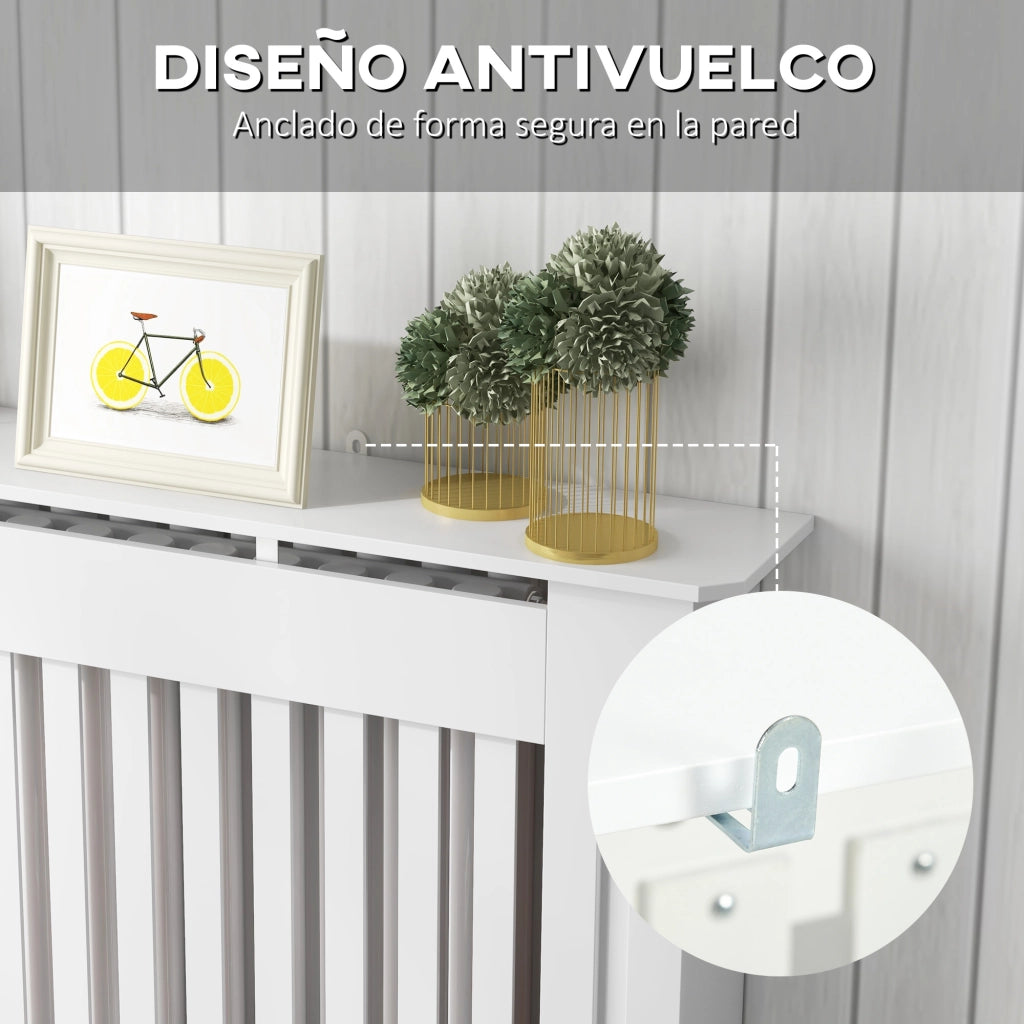 Cubre Radiador ¨C zephmum ¨C MDF Bianco 112x19x81cm