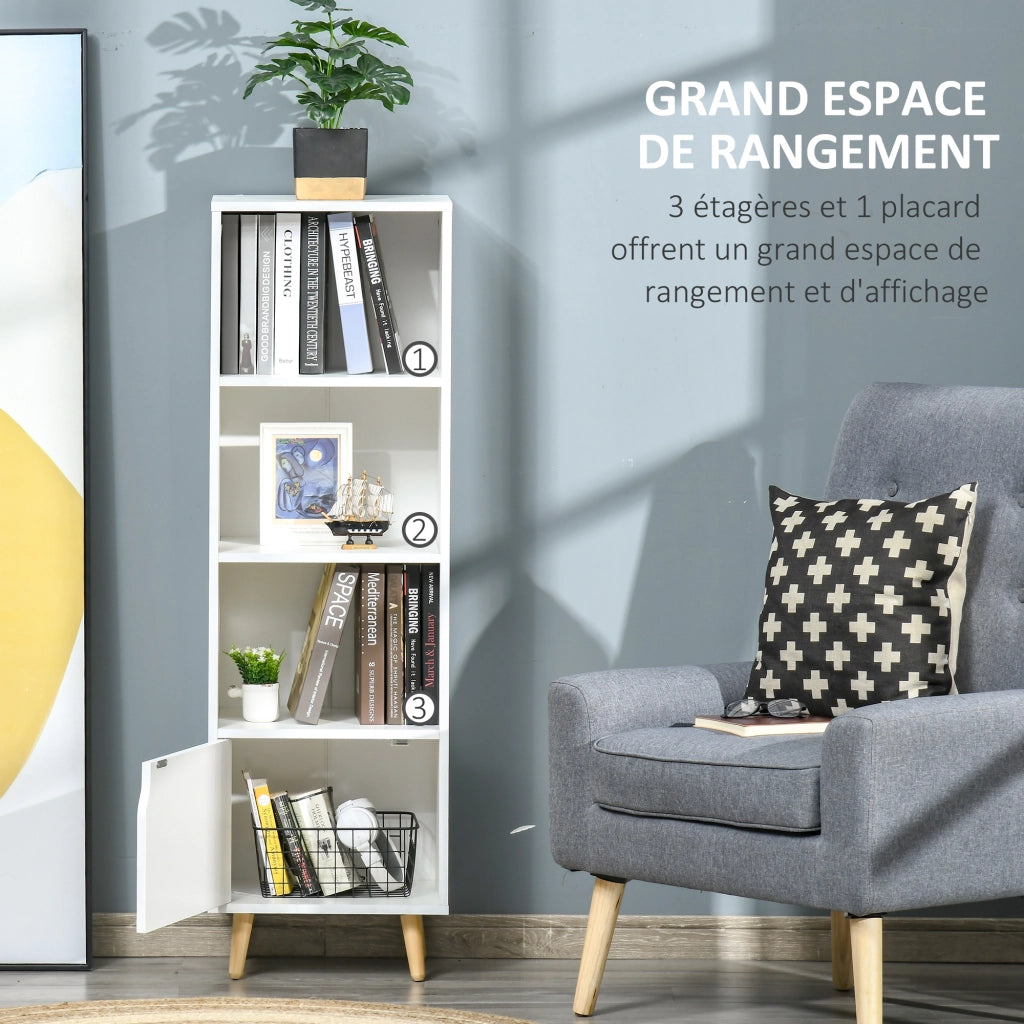 Libreria Scaffale Ripiani Stoccaggio ¨C Zephmum ¨C Bianco Legno 40x30x130