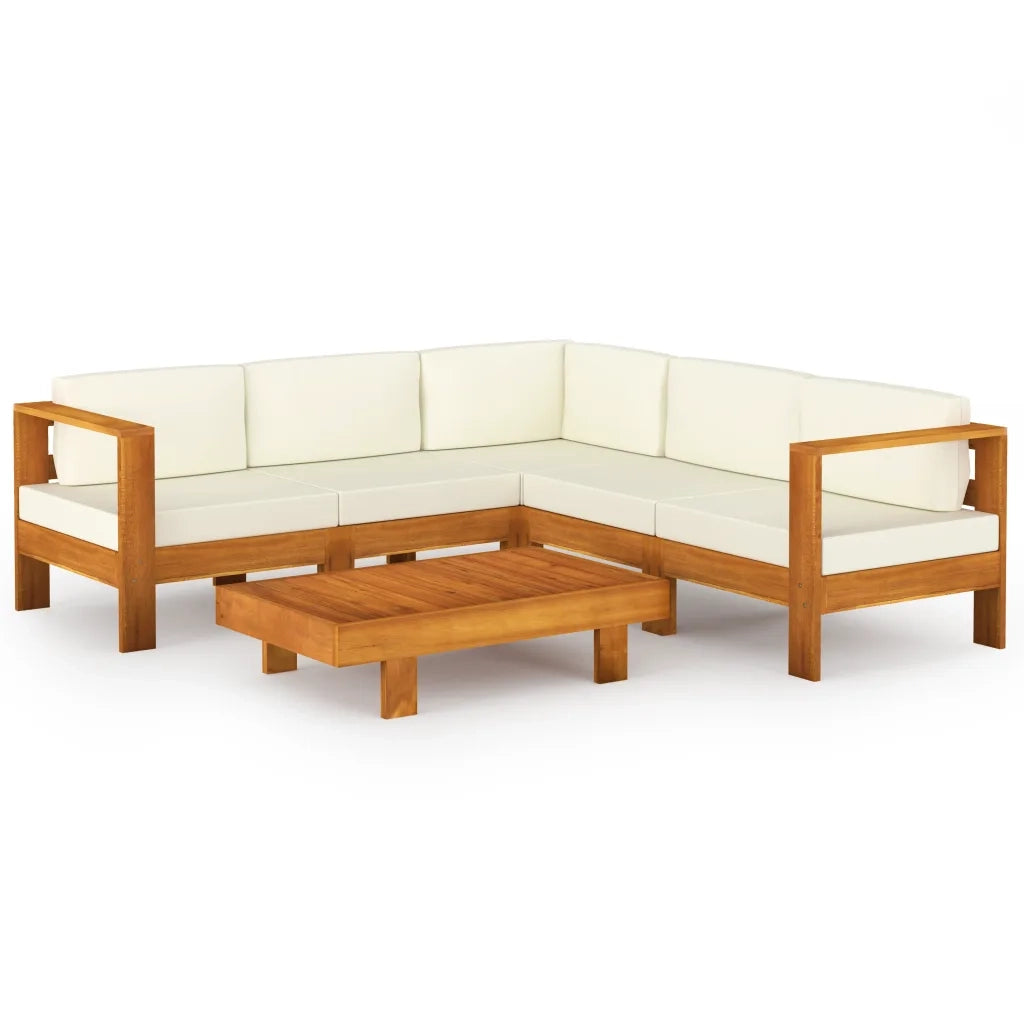Set da Giardino 6 pz con Cuscini 100x60 cm Legno di Acacia 3057935