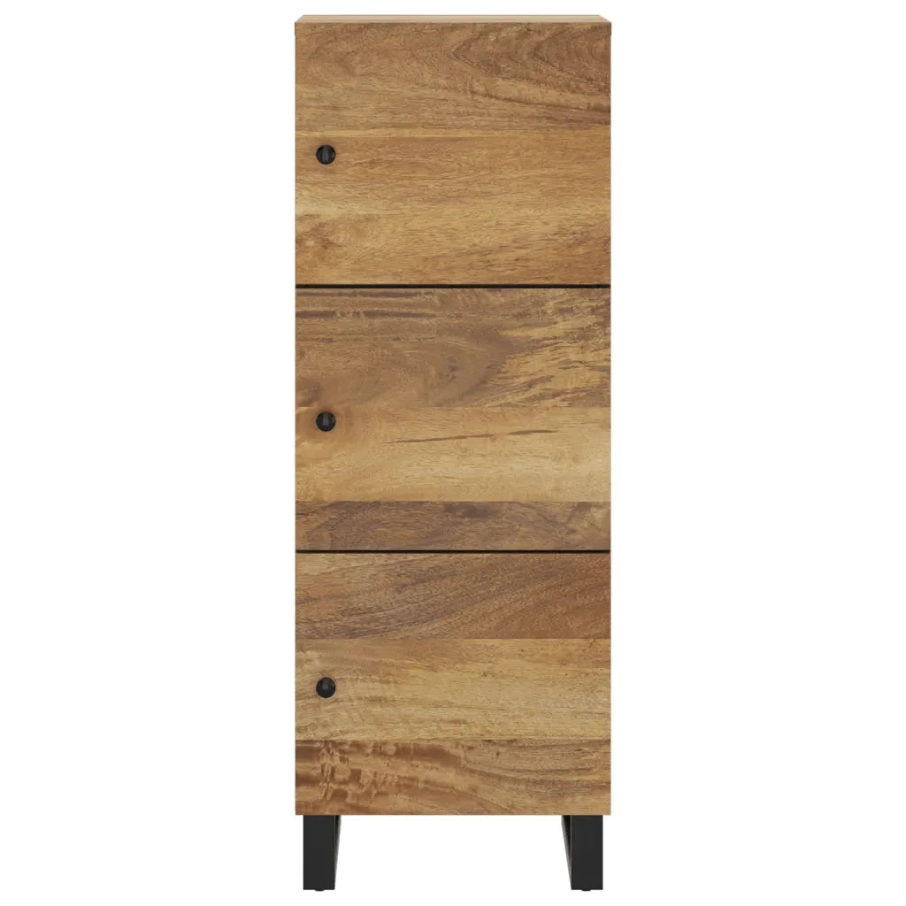 Credenza con 3 Ante 40x33x110 cm Legno Massello Mango e Ferro 352932
