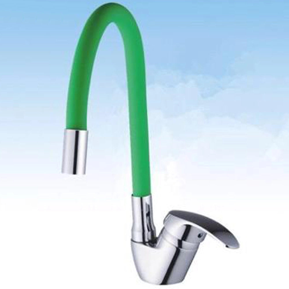 Trade Shop - Rubinetto Miscelatore Girevole Per Lavandino Lavello Cucina Colore Canna Verde -