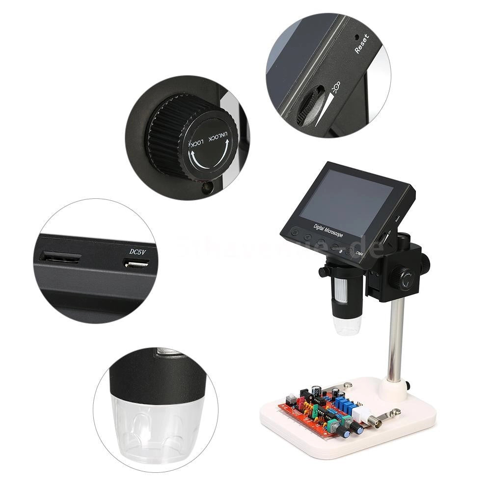 Trade Shop - Microscopio Elettronico Digitale Usb Ingrandimento Zoom 1000x Regolabile 8 Led -