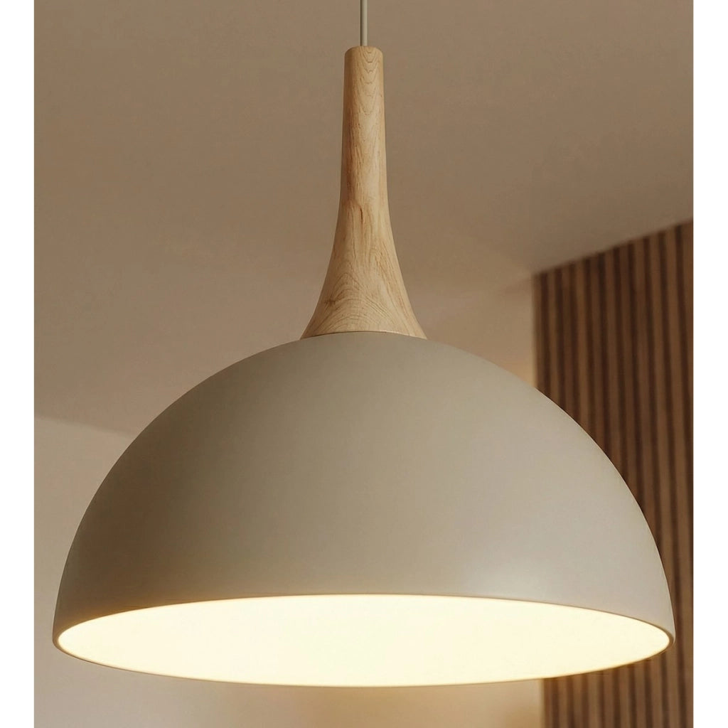 Lampada a sospensione Nautica in acciaio e legno