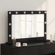 Specchio da Vanità Rettangolare Rovere Nero 80 x 15 x 18 cm 868294