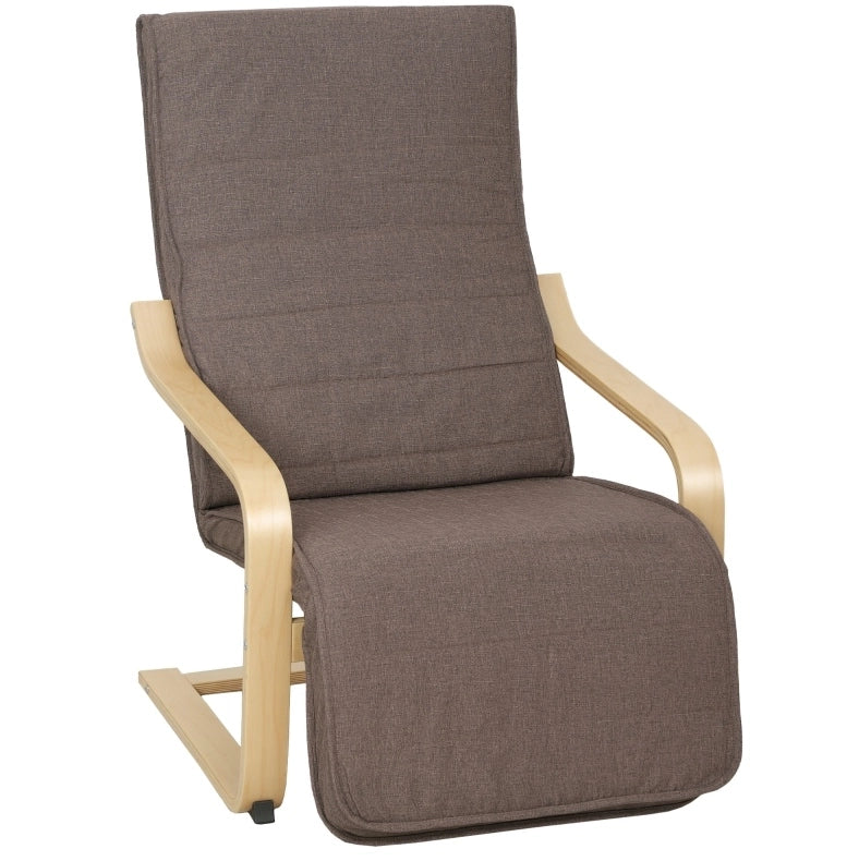 Poltrona relax oscillante in legno di betulla marrone