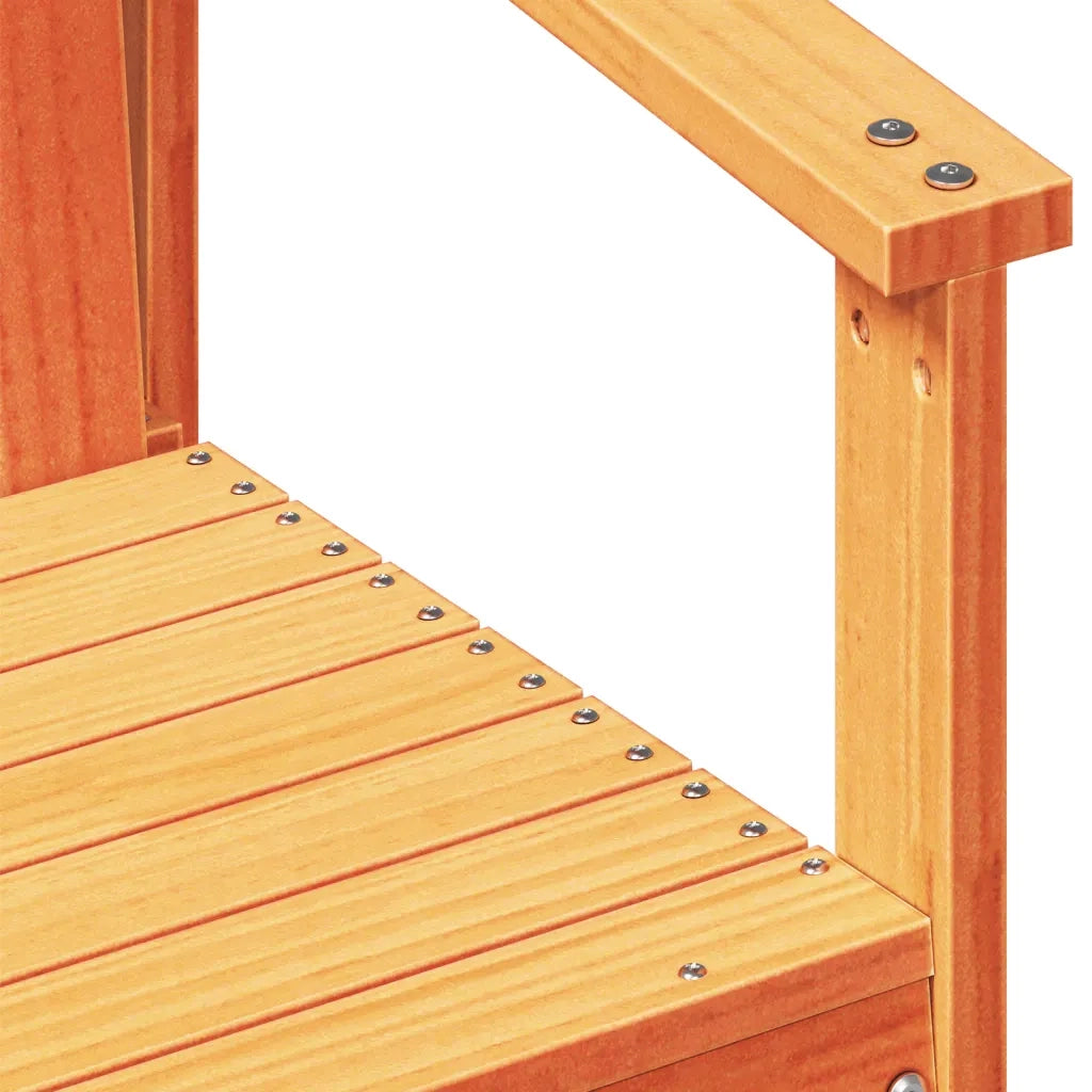 Sedia da patio-Sedia da Giardino Marrone Cera 62x56x77 cm Legno Massello Pino