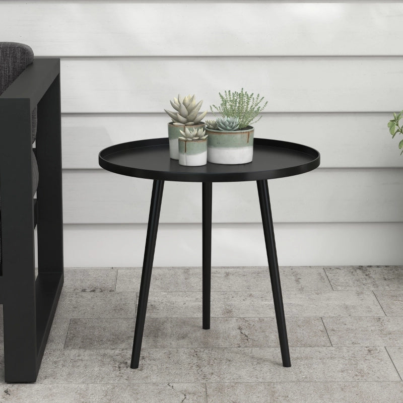 Tavolino da Giardino Rotondo ¨C MINIMAL ¨C Acciaio Nero, ?40x50 cm