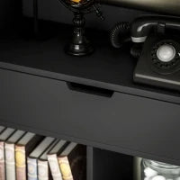 Libreria Moderna in Legno con Cassetto Centrale e Kit Antiribaltamento, 60x26x158 cm, Nero