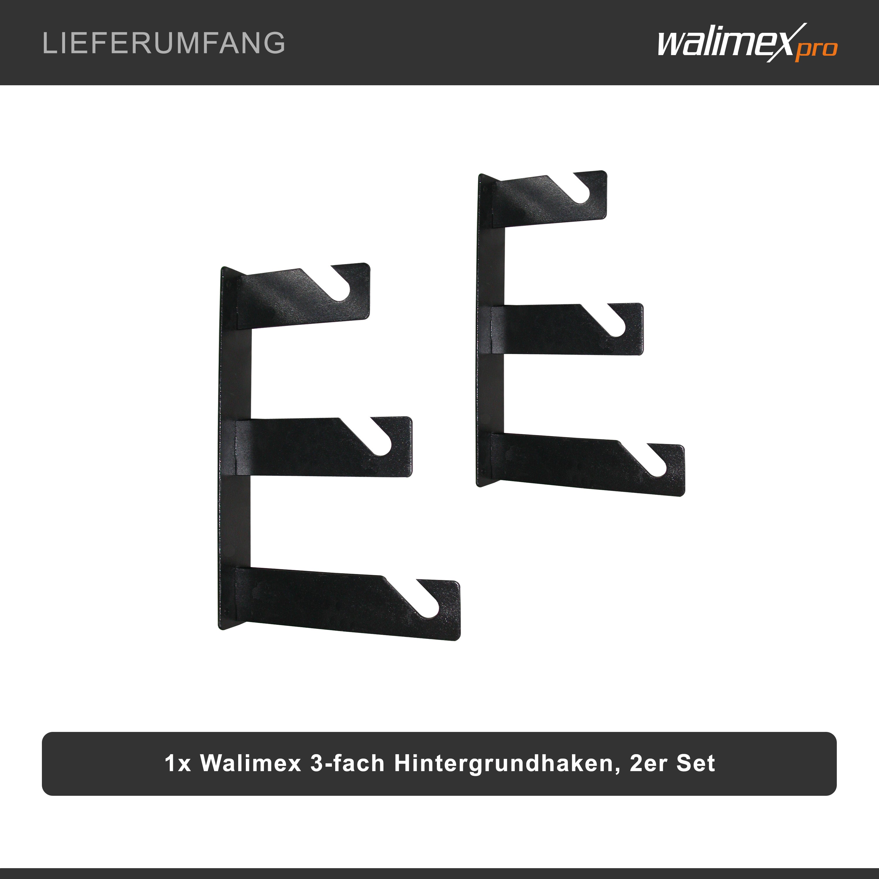 Walimex gancio per sfondo a 3 pieghe, set da 2